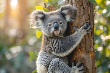**Koala Hugging Eucalyptus Tree With Soft Daylight And Blurred Jungle Backdrop, Simple And Sweet --Ar 3:2 --S 993 --V 6.0 --Style Raw** - @Darya (Relaxed) -# Create, Explore, And Organize On [Midjourn