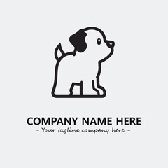 Dog illustration black and white for logo company vector image
