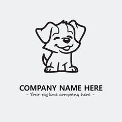 Dog illustration black and white for logo company vector image
