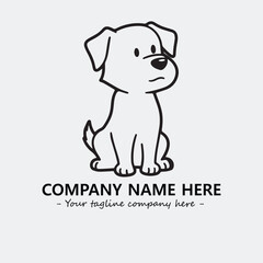 Dog illustration black and white for logo company vector image
