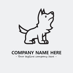 Dog illustration black and white for logo company vector image
