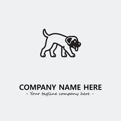 Dog illustration black and white for logo company vector image
