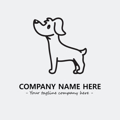 Dog illustration black and white for logo company vector image
