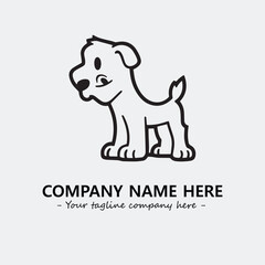 Dog illustration black and white for logo company vector image
