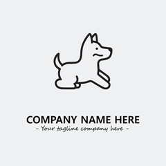 Dog illustration black and white for logo company vector image
