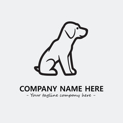 Dog illustration black and white for logo company vector image

