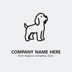 Dog illustration black and white for logo company vector image
