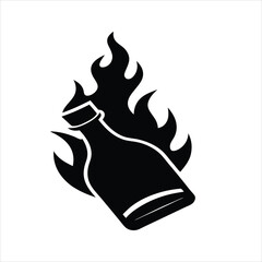 Comic Style Fire Bottle Logo Vector Design
