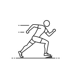 Obraz premium Running Athlete in Motion on a Minimalist Background 