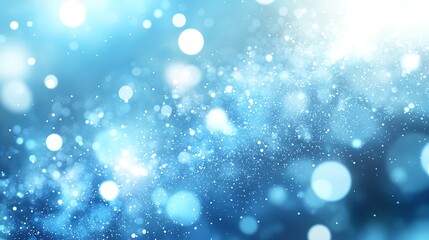 Abstract Blue Bokeh Background with Light Orbs, Abstract blue bokeh background with glowing light orbs and sparkles