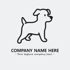 Dog illustration black and white for logo company vector image
