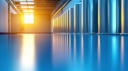 Fototapeta premium Manufacturing facility with strict environmental regulations reducing emissions.