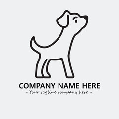 Dog illustration black and white for logo company vector image
