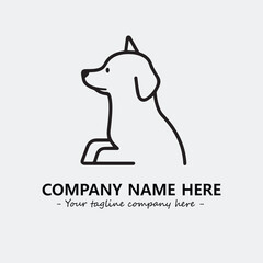 Dog illustration black and white for logo company vector image
