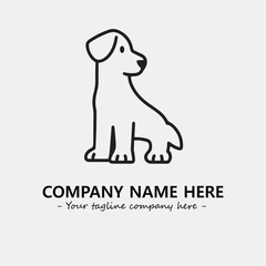 Dog illustration black and white for logo company vector image
