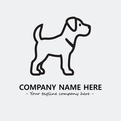 Dog illustration black and white for logo company vector image
