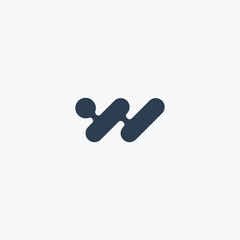 Branding flat design logo w design