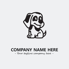 Dog illustration black and white for logo company vector image

