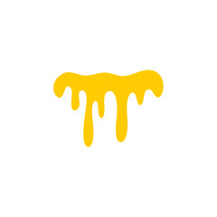 Melted honey drops. Dripping honey vector illustration