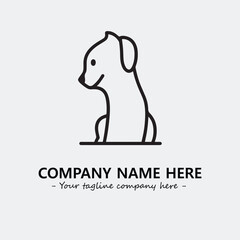 Dog illustration black and white for logo company vector image

