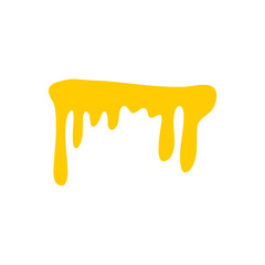 Melted honey drops. Dripping honey vector illustration