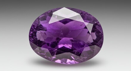 Deep Purple Amethyst Gemstone Oval Cut Polished Jewel