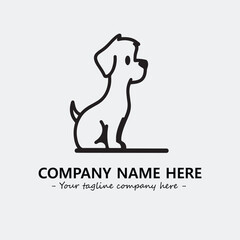 Dog illustration black and white for logo company vector image
