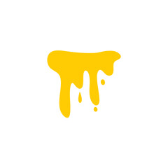 Melted honey drops. Dripping honey vector illustration