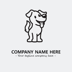 Dog illustration black and white for logo company vector image
