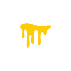 Melted honey drops. Dripping honey vector illustration