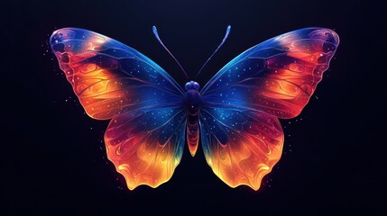 Vibrant, glowing butterfly