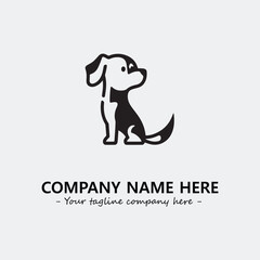 Dog illustration black and white for logo company vector image
