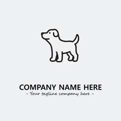 Dog illustration black and white for logo company vector image
