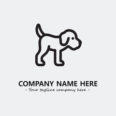 Dog illustration black and white for logo company vector image
