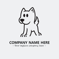 Dog illustration black and white for logo company vector image
