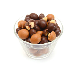 Chocolate candy on white background 
