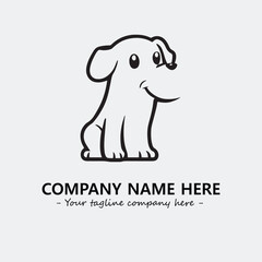 Obraz premium Dog illustration black and white for logo company vector image 