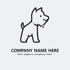 Dog illustration black and white for logo company vector image
