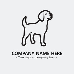Dog illustration black and white for logo company vector image
