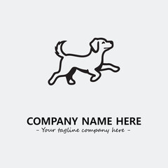 Dog illustration black and white for logo company vector image
