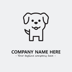 Dog illustration black and white for logo company vector image
