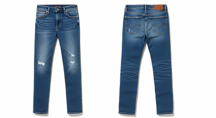 Stylish Distressed Jeans Mens Slim Fit Denim