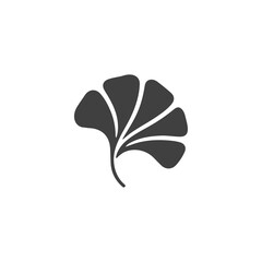 ginkgo leaf plant Logo icon flat vector design