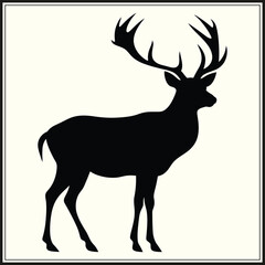 Obraz premium Reindeer Silhouette, Festive