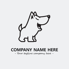 Dog illustration black and white for logo company vector image
