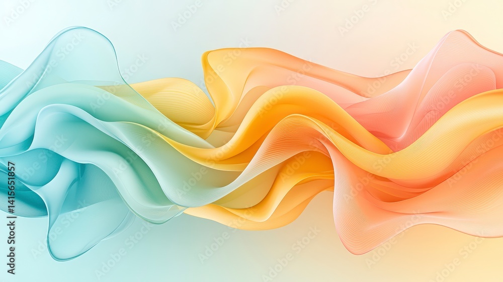 Poster abstract colorful waves create fluid motion in a harmonious gradient background, perfect for creativ