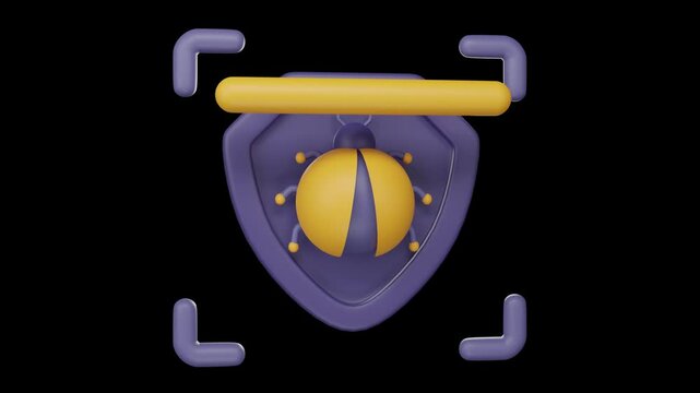 3D icon of a cyber security concept alpha loop