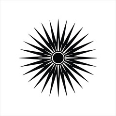 Fototapeta premium Vintage Sunburst Silhouette in Engraving Style