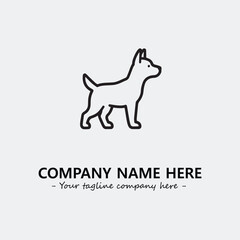 Dog illustration black and white for logo company vector image
