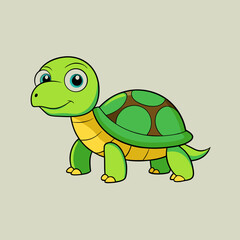 Fototapeta premium Turtle Cartoon Vector Flat Graphic for Educational Materials